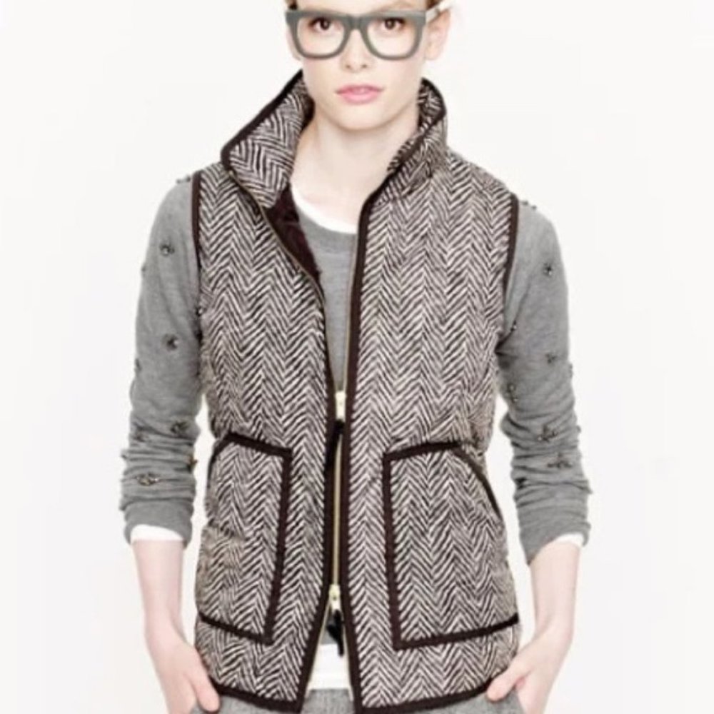 J Crew Excursion Herringbone Quilted Vest